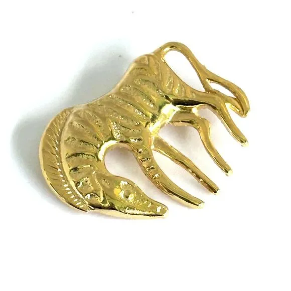 Gold Tone Zebra Brooch - Picture 5 of 5